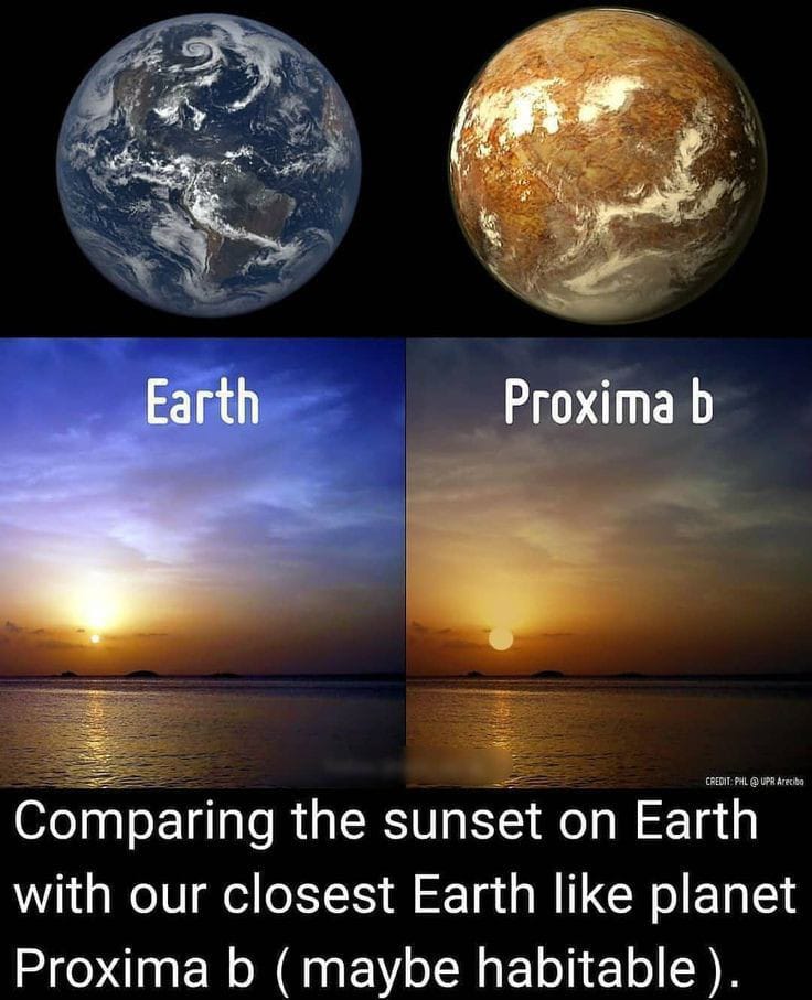 Earth compared with Proxima Centauri b — our next destination